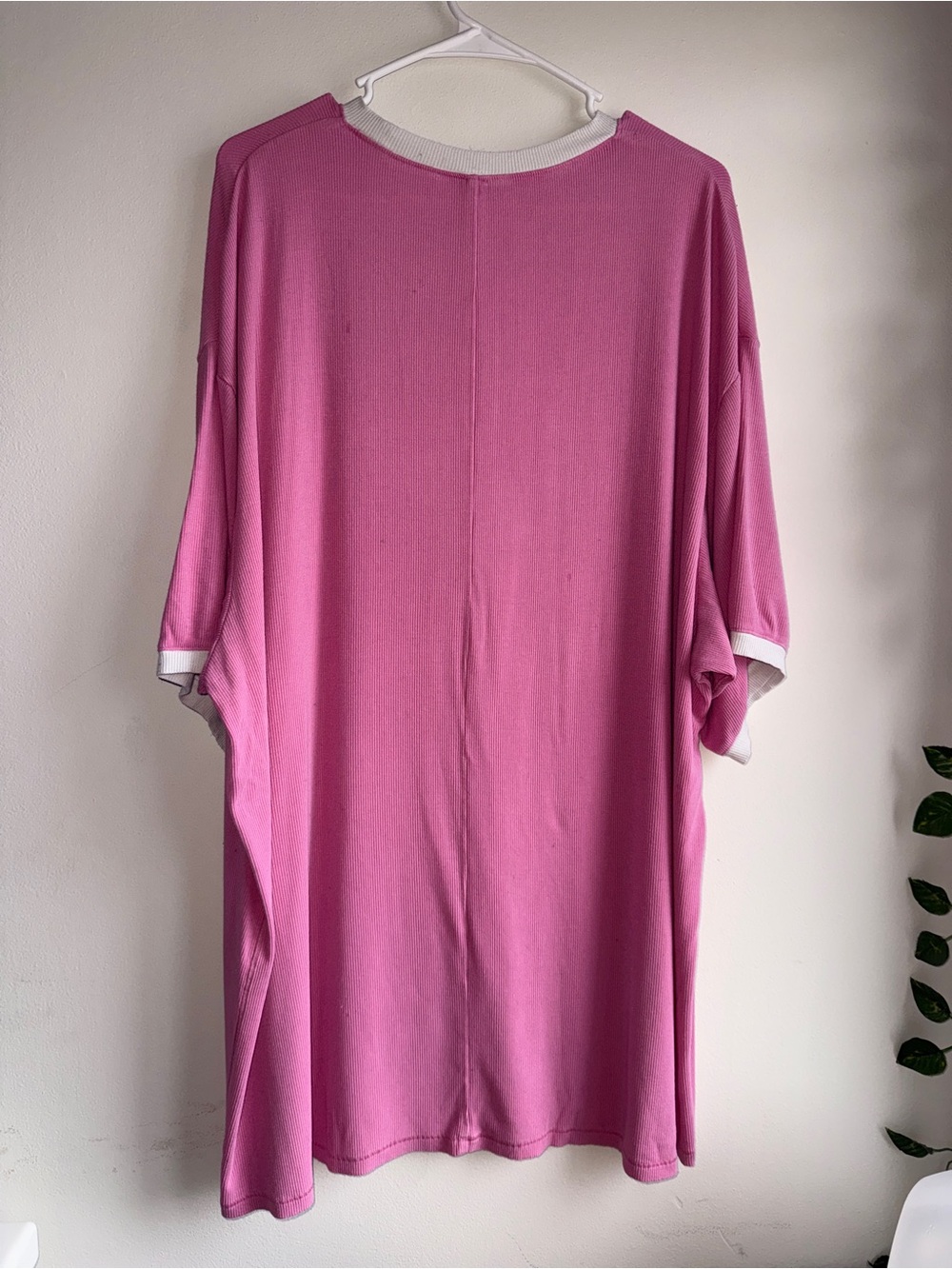 SKIMS Soft Lounge Ringer Tee Oversized Hot Pink Size M - Picture 3 of 8